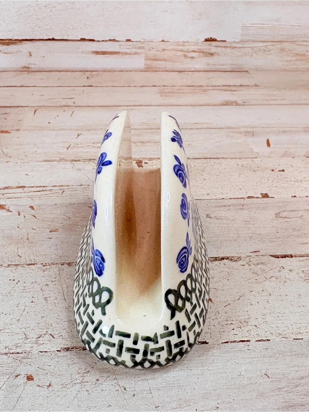 POLISH POTTERY Salt Pepper Shakers Set Tray Napkin Holder Boleslawiec Flowers
